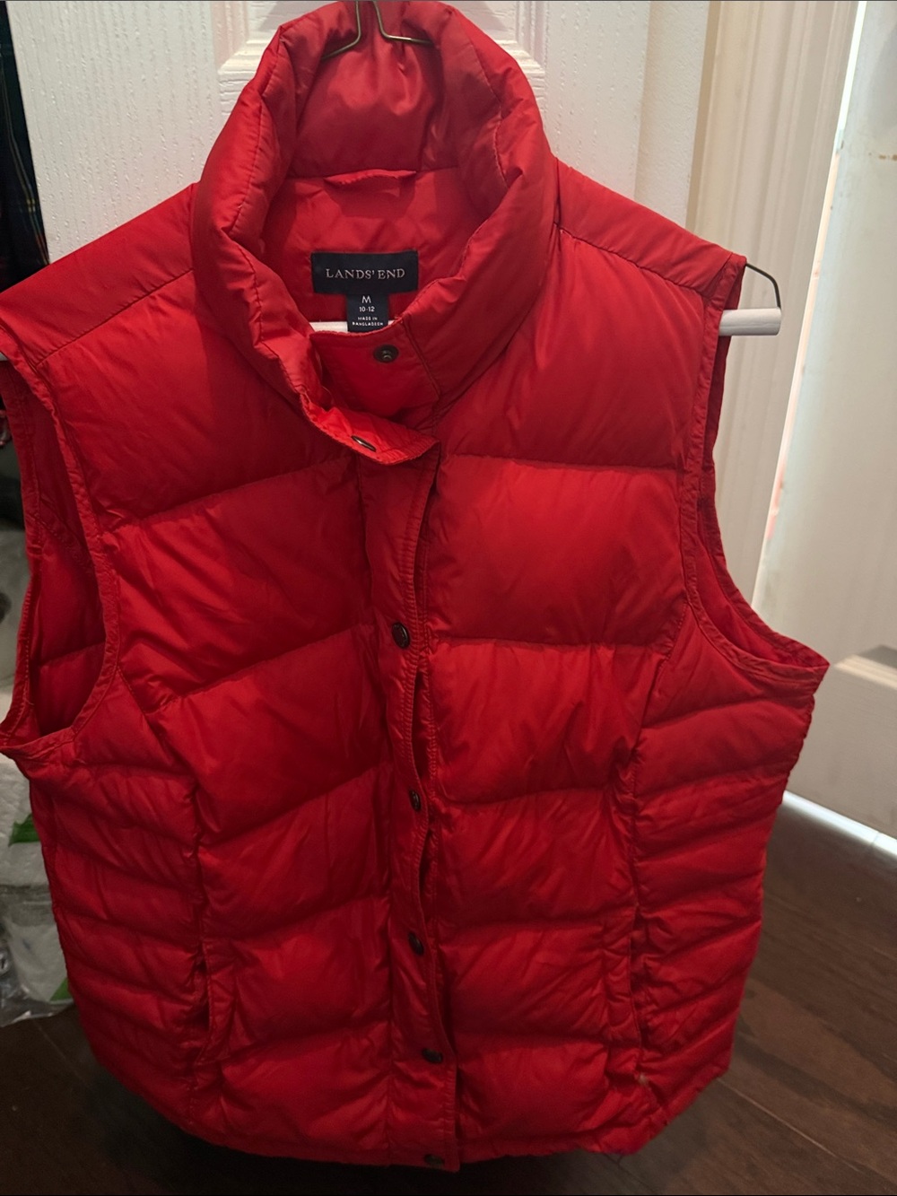 Lands' End Women's Bright Red Quilted Puffer Vest